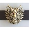 Głowa smoka z perłą i cyrkoniami klamra 3D brązowa do paska (id: 2701)